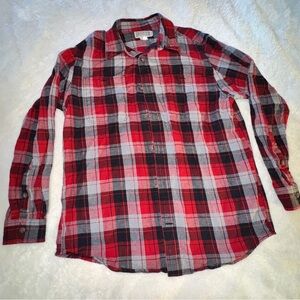 Duluth Trading Co Red and Black Checkered Men's Shirt Size Large